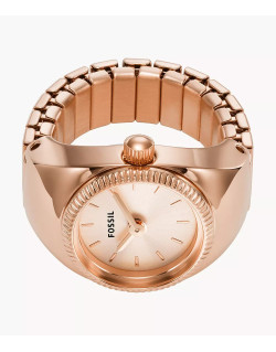 Montre Bague WATCH RING - FOSSIL Femme Bracelet Acier Rose Doré - ES5247