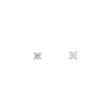 Boucles d'oreilles AÉLYS en Or 375/1000 Blanc et Diamant 0,14 carat HSI2 - AE-B4DT0037