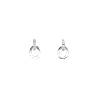 Boucles d'oreilles AÉLYS en Or 375/1000 Blanc et Diamant 0,05 carat - AE-B4DT0038
