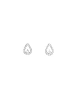Boucles d'oreilles AÉLYS en Or 375/1000 Blanc et Diamant 0,172 carat  - AE-B4DT0044