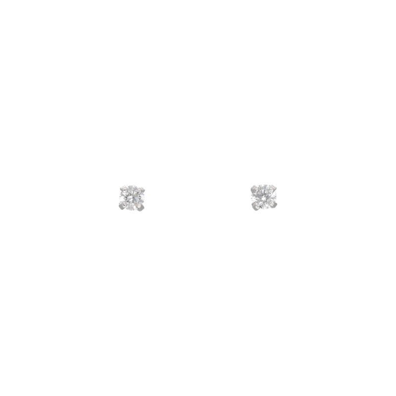 Boucles d'oreilles AÉLYS en Or 375/1000 Blanc et Oxyde de Zirconium - AE-B4OZ0073