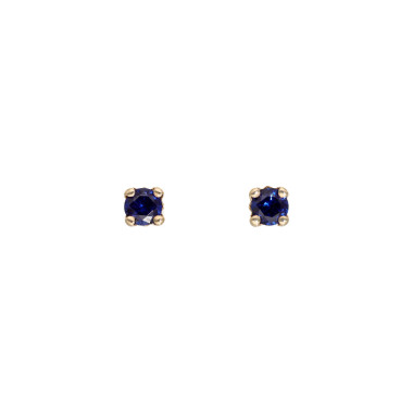 Boucles d'oreilles AÉLYS en Or 375/1000 et Oxyde de Zirconium Bleu - AE-B4OZ0076