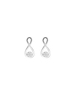 Boucles d'oreilles AÉLYS en Or 375/1000 Blanc et Diamant 0,084 carat - AE-B4DT0041