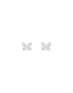 Boucles d'oreilles Papillon AÉLYS en Or 375/1000 Blanc et Oxydes - AE-B4OZ0081