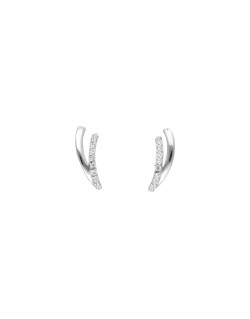 Boucles d'oreilles AÉLYS en Or 375/1000 Blanc et Oxydes - AE-B4OZ0087