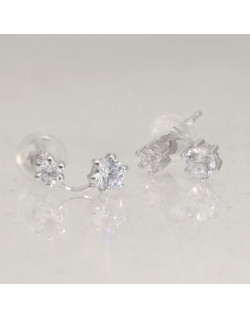 Boucles d'oreilles AÉLYS en Or 375/1000 Blanc et Oxydes - AE-B4OZ0089