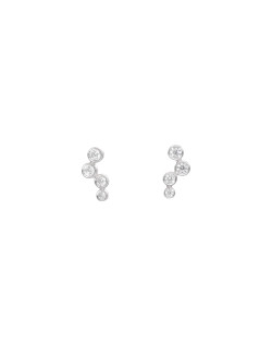 Boucles d'oreilles AÉLYS en Or 375/1000 Blanc et Oxydes - AE-B4OZ0090