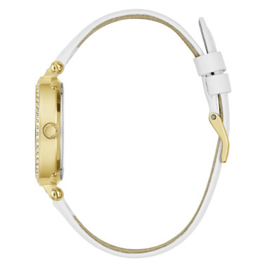 Montre TERRACE - GUESS Femme Bracelet Cuir Blanc - GW0116L5