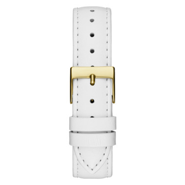 Montre TERRACE - GUESS Femme Bracelet Cuir Blanc - GW0116L5