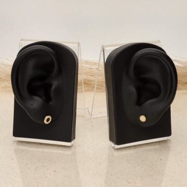 Boucles d'oreilles Dépareillées AÉLYS en Argent 925/1000 Jaune avec Oxydes - AE-B6OZ0264
