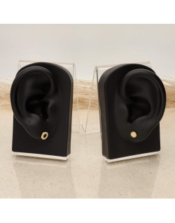 Boucles d'oreilles Dépareillées AÉLYS en Argent 925/1000 Jaune avec Oxydes - AE-B6OZ0264