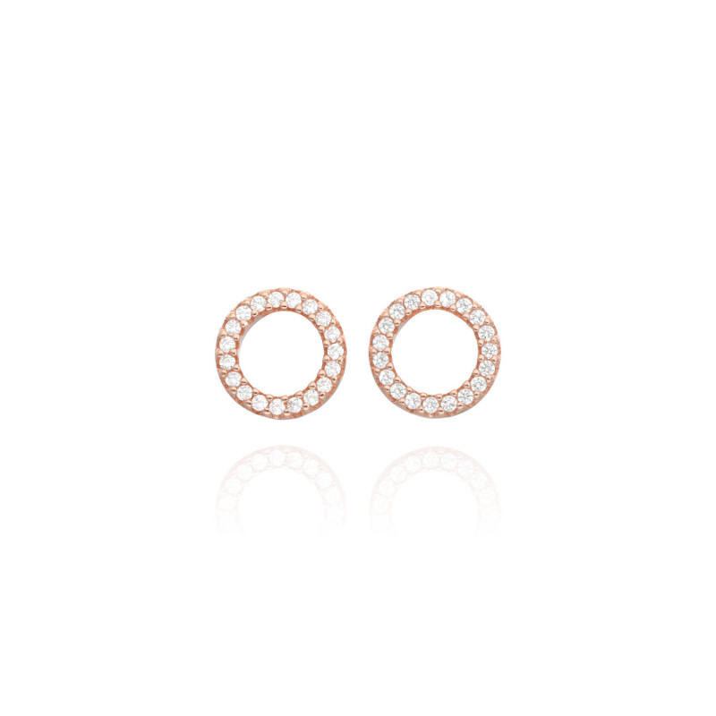 Boucles d'oreilles COROA en Argent 925/1000 Rose avec Oxydes - AE-B6OZ0268