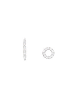 Boucles d'oreilles Dépareillées LINHA en Argent 925/1000 et Oxydes - AE-B6OZ0271