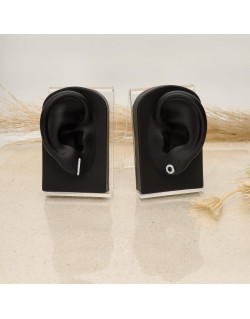 Boucles d'oreilles Dépareillées LINHA en Argent 925/1000 et Oxydes - AE-B6OZ0271