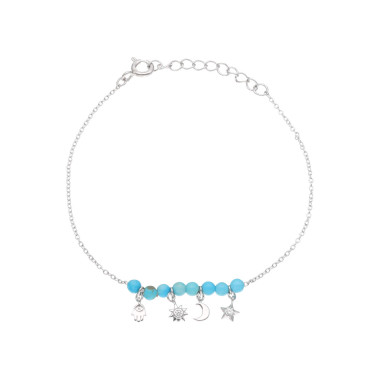 Bracelet ECLAT DE LUNE en Argent 925/1000 et Turquoise - AE-BR6TQ0003