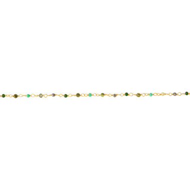Bracelet INDE - UNE A UNE avec Pierres semi-précieuses Vertes - BRIDV5