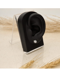 Boucles d'oreilles AÉLYS en Argent 925/1000 Blanc et Oxyde - AE-B6OZ0279