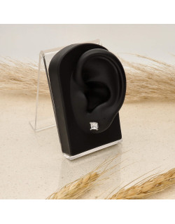 Boucles d'oreilles AÉLYS en Argent 925/1000 Blanc et Oxyde - AE-B6OZ0281
