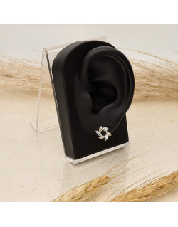 Boucles d'oreilles AÉLYS en Argent 925/1000 Blanc et Oxyde - AE-B6OZ0290