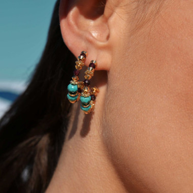Boucles d'oreilles POP CORN - HIPANEMA avec Turquoise - H23POPCTU