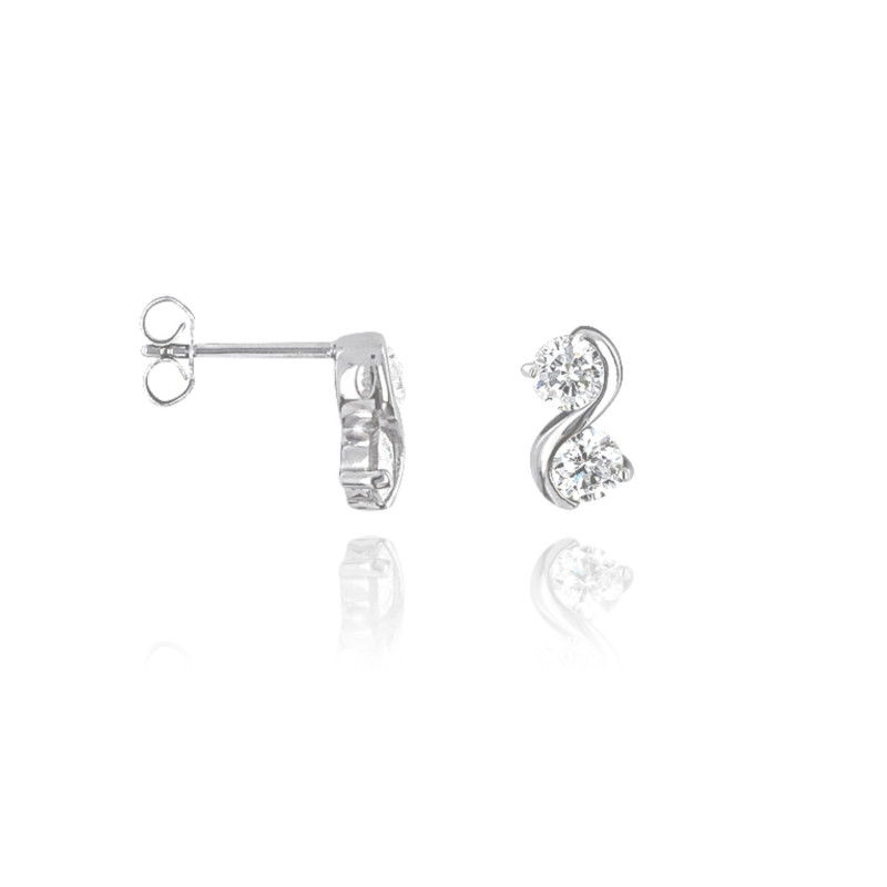 Boucles d'oreilles AÉLYS en Argent 925/1000 et Perle Noire - AE