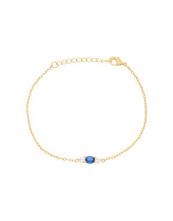 Bracelet AÉLYS en Plaqué Or 750/1000 et Spinelle Bleu - AE-BR5SP0002