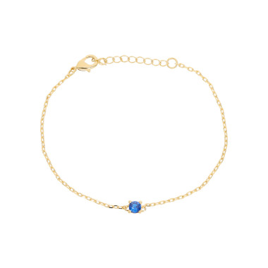 Bracelet AÉLYS en Plaqué Or 750/1000 et Spinelle Bleu - AE-BR5SP0004