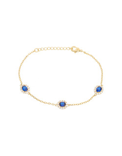 Bracelet AÉLYS en Plaqué Or 750/1000 et Spinelle Bleu - AE-BR5SP0006