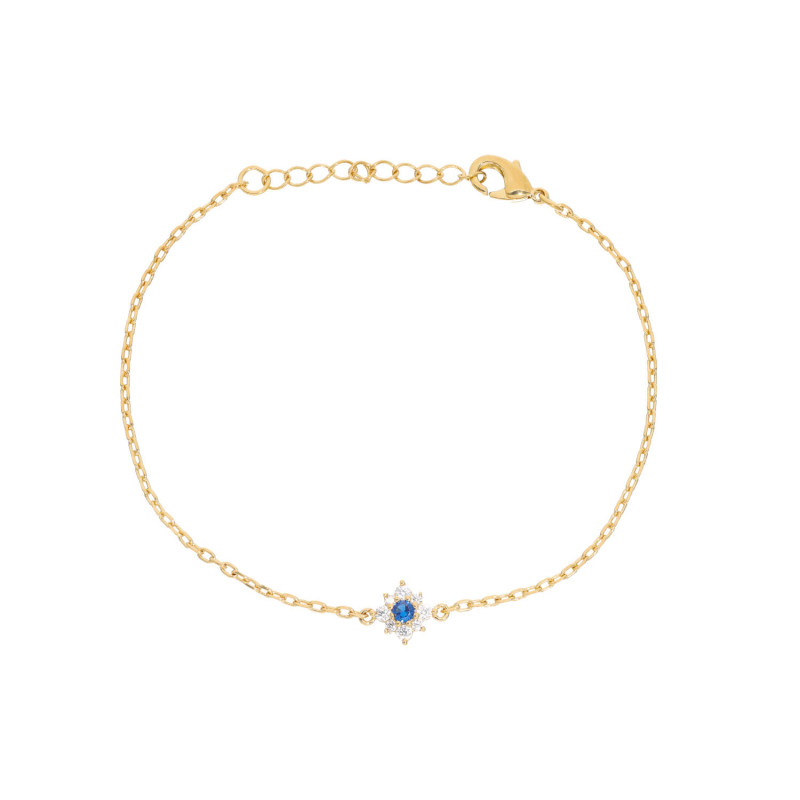 Bracelet AÉLYS en Plaqué Or 750/1000 et Spinelle Bleu - AE-BR5SP0011