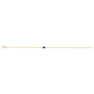 Bracelet AÉLYS en Plaqué Or 750/1000 et Spinelle Bleu - AE-BR5SP0002