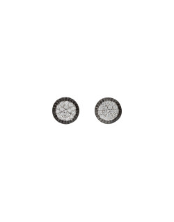 Boucles d'oreilles AÉLYS en Argent 925/1000 Noir avec Oxyde Blanc - AE-B6OZ0308