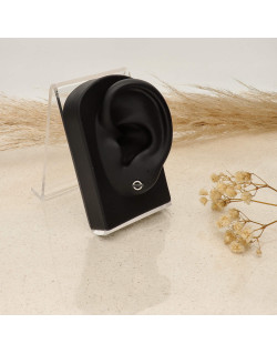 Boucles d'oreilles AÉLYS en Argent 925/1000 Blanc avec Oxyde Noir - AE-B6OZ0309