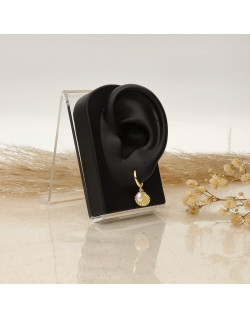 Boucles d'oreilles Coquillage LA PETITE PERLE en Argent 925/1000 Jaune et Perle d'eau douce Blanche - AE-B6PL0026