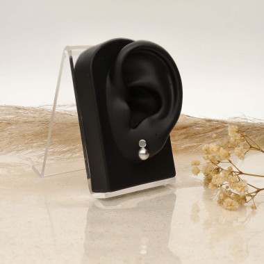 Boucles d'oreilles AÉLYS en Argent 925/1000 Blanc et Perle grise - AE-B6PL0028