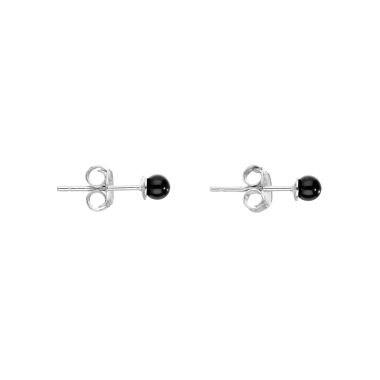 Boucles d'oreilles AÉLYS en Argent 925/1000 avec Perle Noire - 3 mm - AE-B6PL0018