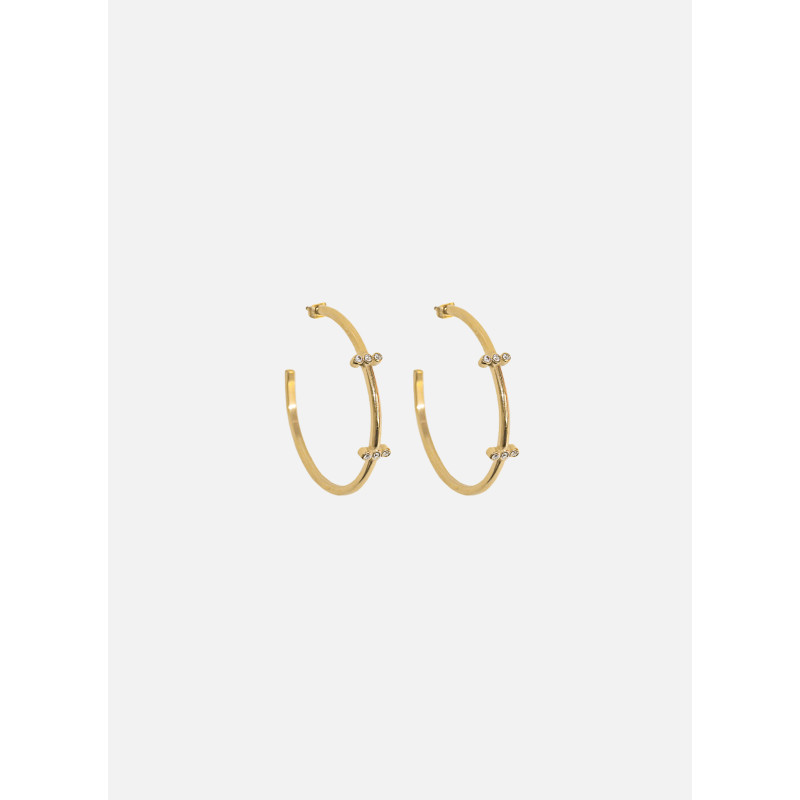 Boucles d'oreilles Créoles AURA - EMMA & CHLOÉ avec Oxydes blanc