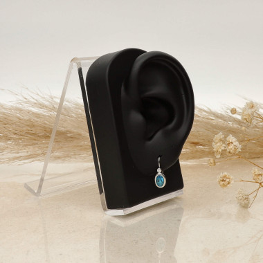 Boucles d'oreilles AÉLYS en Argent 925/1000 avec Oxydes Bleu - AE-B6OZ0316