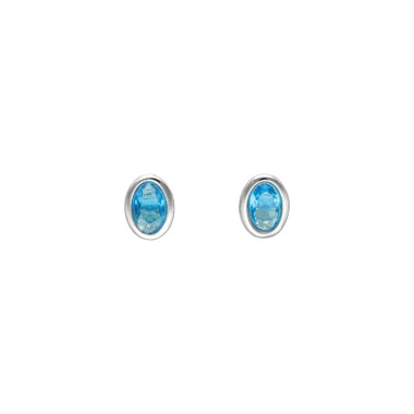 Boucles d'oreilles AÉLYS en Argent 925/1000 avec Oxydes Bleu - AE-B6OZ0325