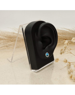 Boucles d'oreilles AÉLYS en Argent 925/1000 avec Oxydes Bleu - AE-B6OZ0325