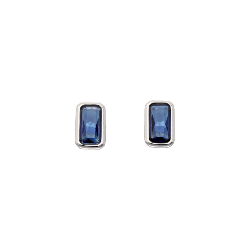 Boucles d'oreilles AÉLYS en Argent 925/1000 avec Oxydes Bleu - AE-B6OZ0326