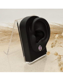 Boucles d'oreilles AÉLYS en Argent 925/1000 avec Oxydes Violet - AE-B6OZ0332