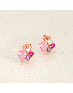 Boucles d'oreilles ROSEGOLD en Argent 925/1000 Rose avec Oxydes Rose - AE-B6OZ0344