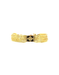 Bracelet PRECIOUS BLACK - BELLE MAIS PAS QUE avec Perles de Miyuki Dorées et Noires - PRECB1885