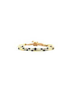 Bracelet PRECIOUS BLACK - BELLE MAIS PAS QUE avec Perles de Miyuki Dorées et Noires - PRECB1955