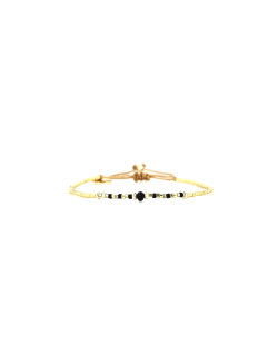 Bracelet PRECIOUS BLACK - BELLE MAIS PAS QUE avec Perles de Miyuki Dorées et Noires - PRECB2068