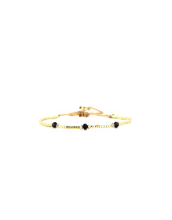 Bracelet PRECIOUS BLACK - BELLE MAIS PAS QUE avec Perles de Miyuki Dorées - PRECB2069
