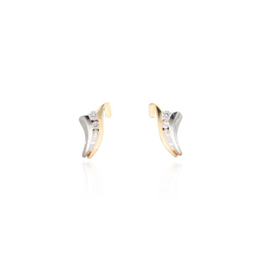 Boucles d'oreilles AÉLYS en Or 375/1000 Bicolore et Oxydes - AE-B4OZ0096