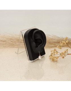 Boucles d'oreilles Poire AÉLYS en Or 375/1000 avec Perle d'Eau Douce Blanche - 8 mm - AE-B4PL0021
