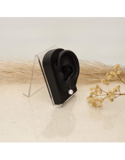 Boucles d'oreilles Rond AÉLYS en Or 375/1000 avec Perle d'Eau Douce Blanche - 8 mm - AE-B4PL0023