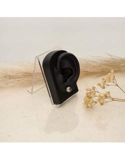 Boucles d'oreilles Rond AÉLYS en Or 375/1000 avec Perle de Tahiti - 10 mm - AE-B4PL0026